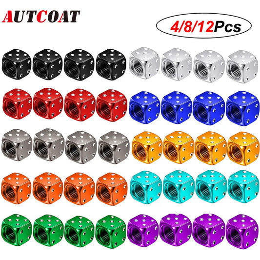 4/8/12Pcs Aluminum Tire Valve Caps